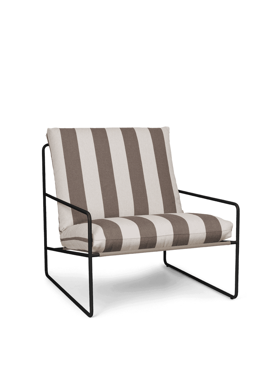 Ferm Living Desert 1-seater - Black - Stripe - Chocolate