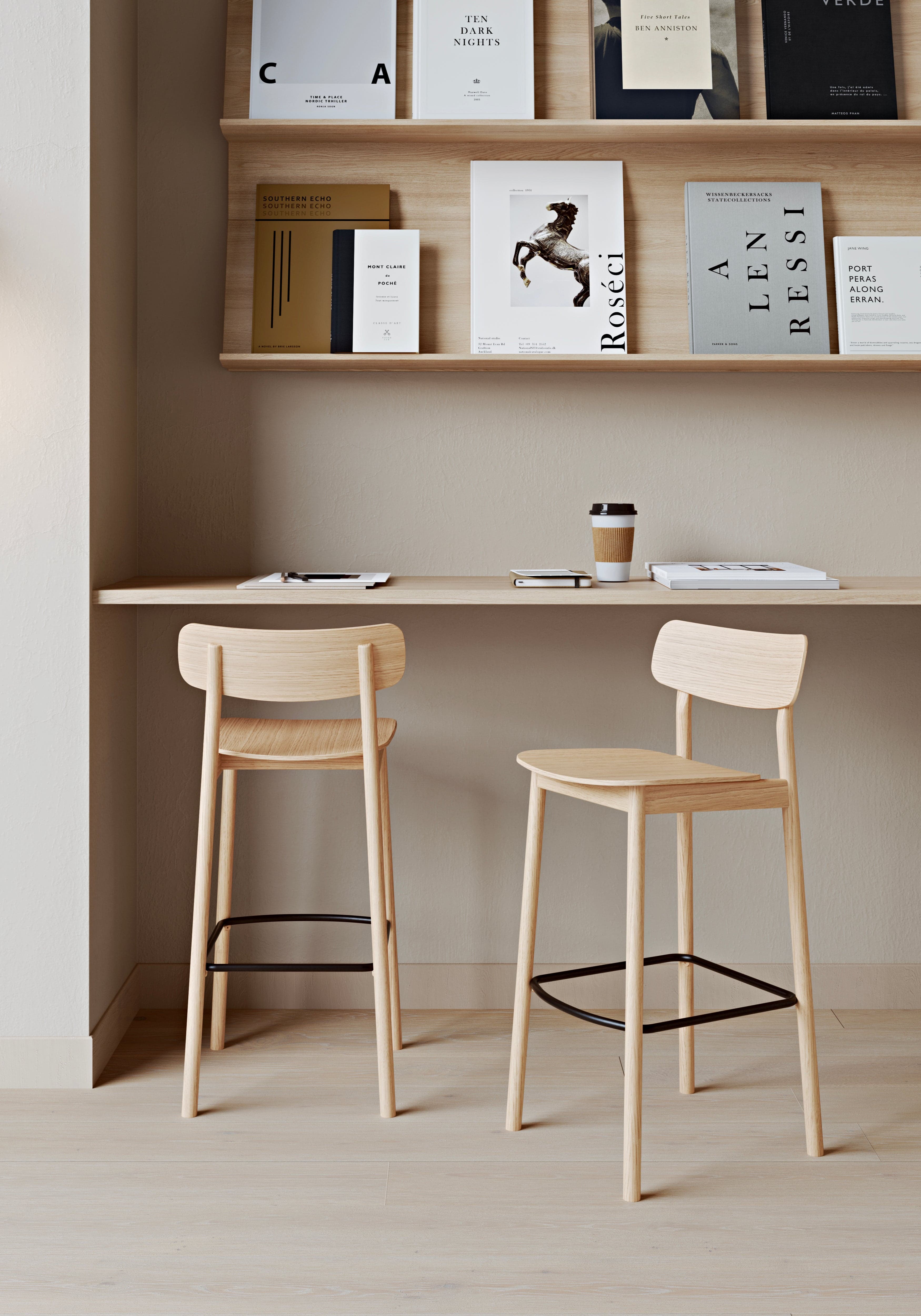 WOUD Soma bar stool - White pigmented oak — фото 3