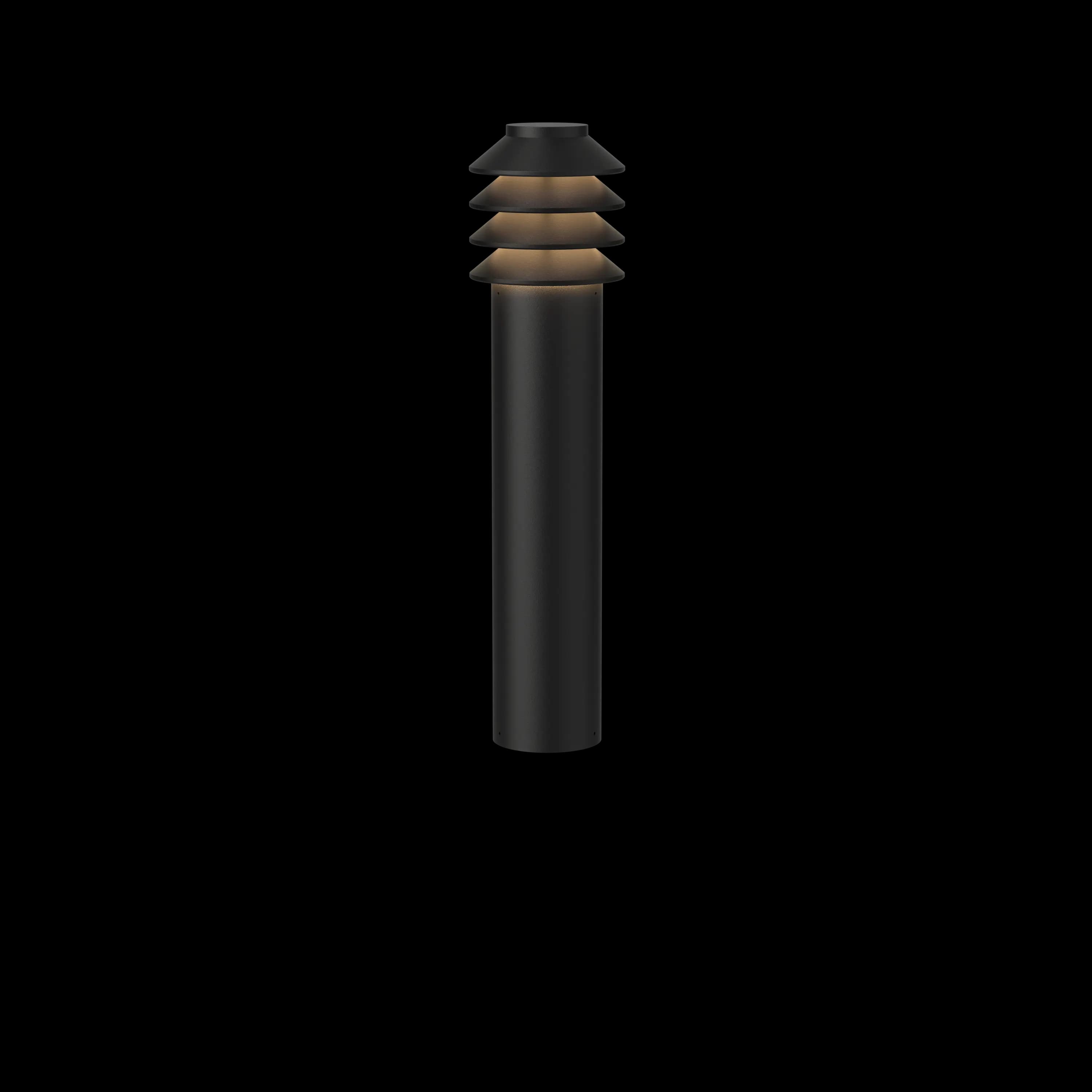 Louis Poulsen Bysted Garden Bollard Black texture LONG