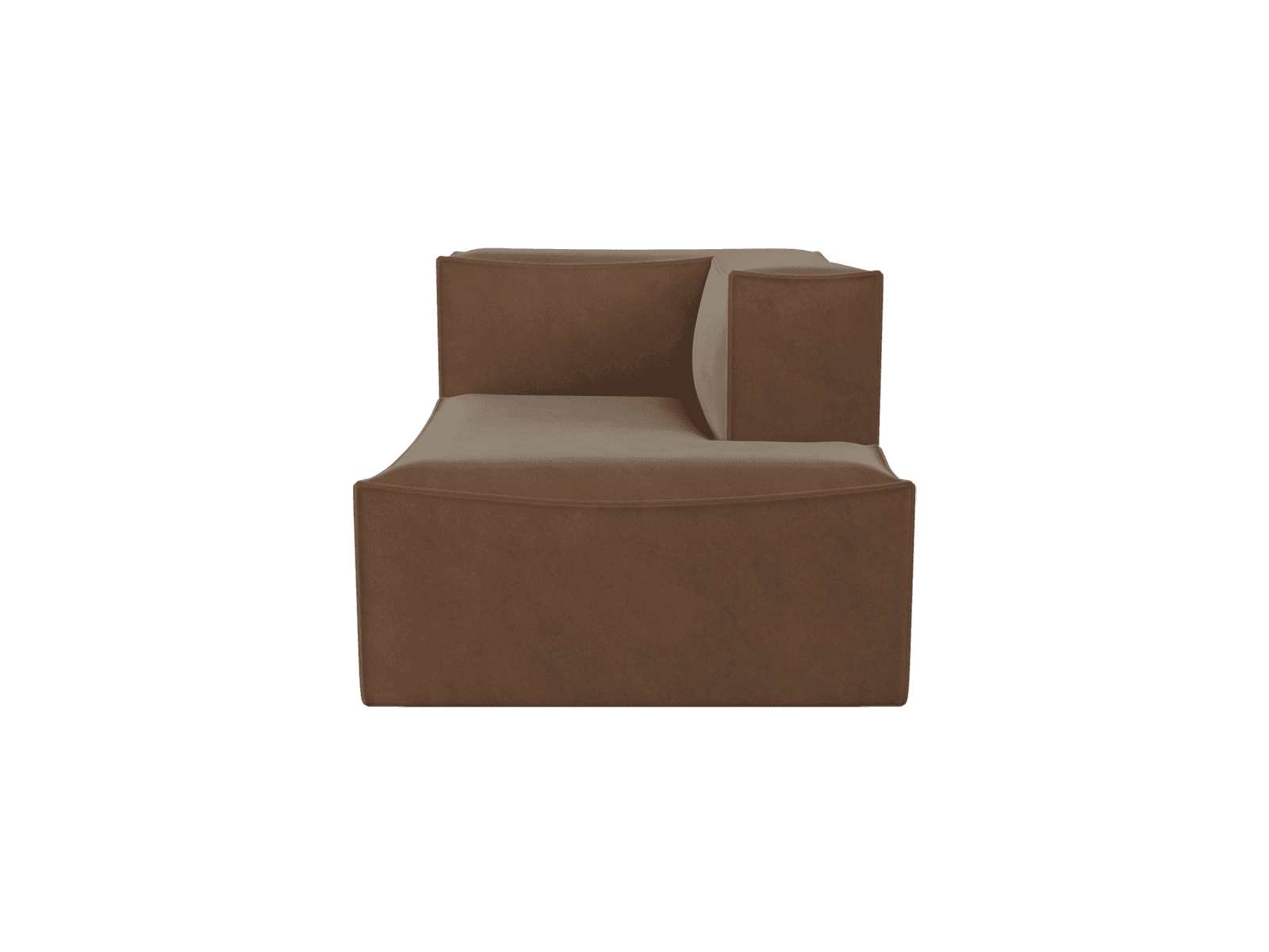 Ferm Living Catena Sofa Chaise Longue Right S601 - Rich Velvet - Soft Brown