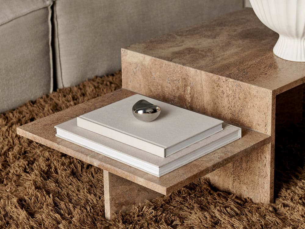 Ferm Living Distinct Coffee Table - Dark Brown Travertine — фото 3