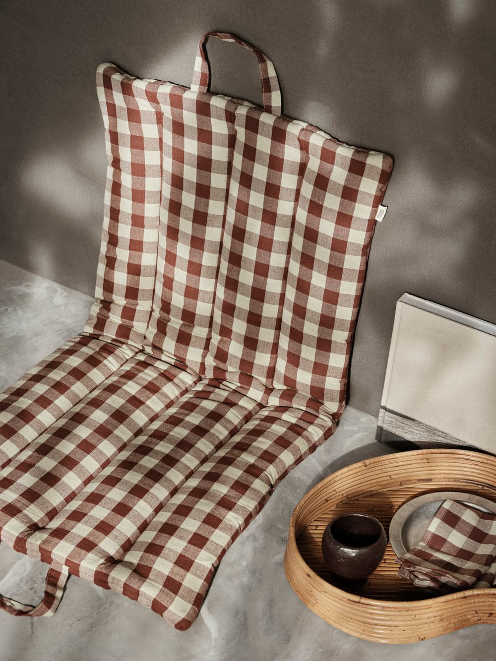 Ferm Living Bothy Check Folding Mat - Cinnamon/Grey Green — фото 3