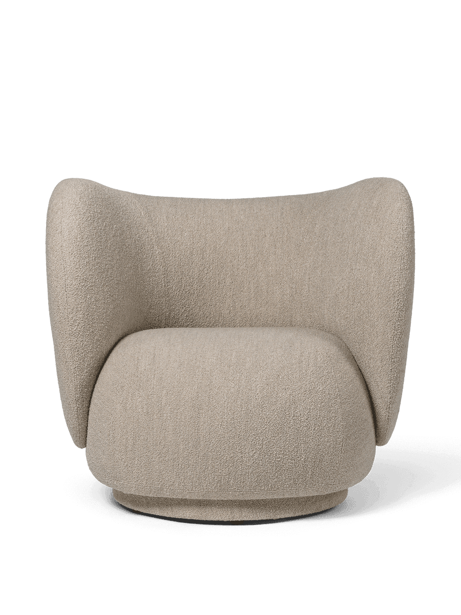 Ferm Living Rico Lounge Chair - Soft Bouclé - Natural