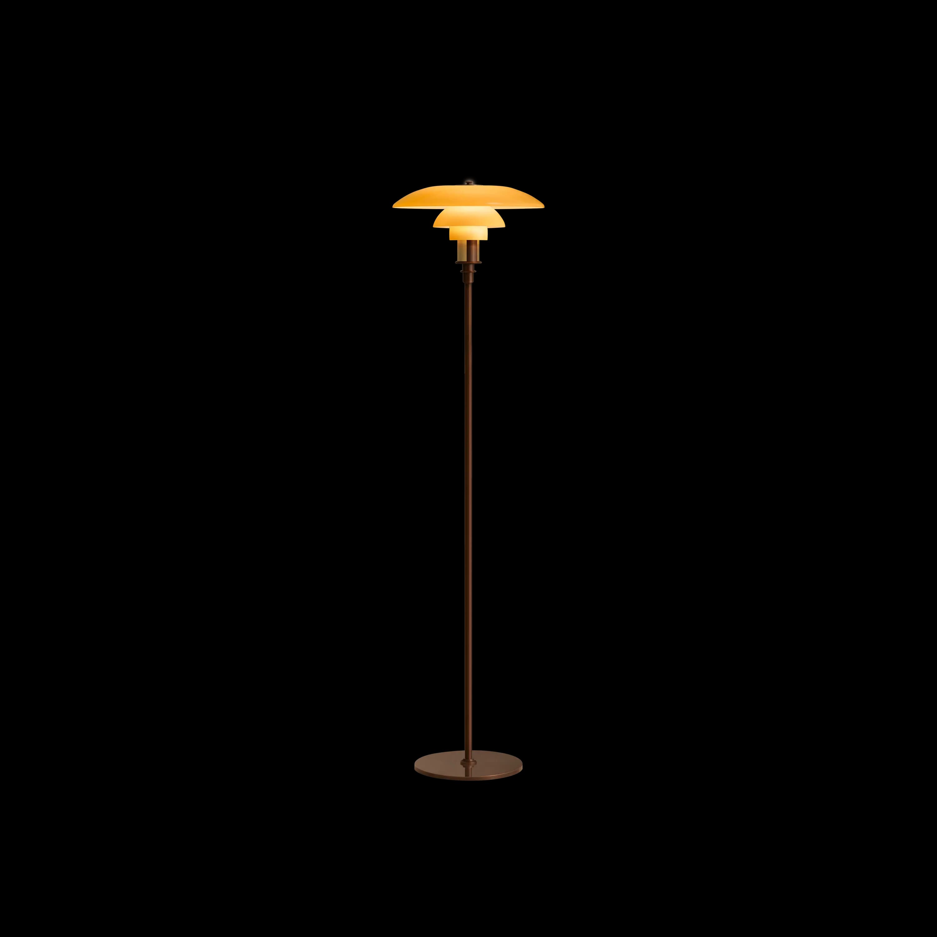 Louis Poulsen PH 3½-2½ Floor Lamp Aged brass/yellow glass