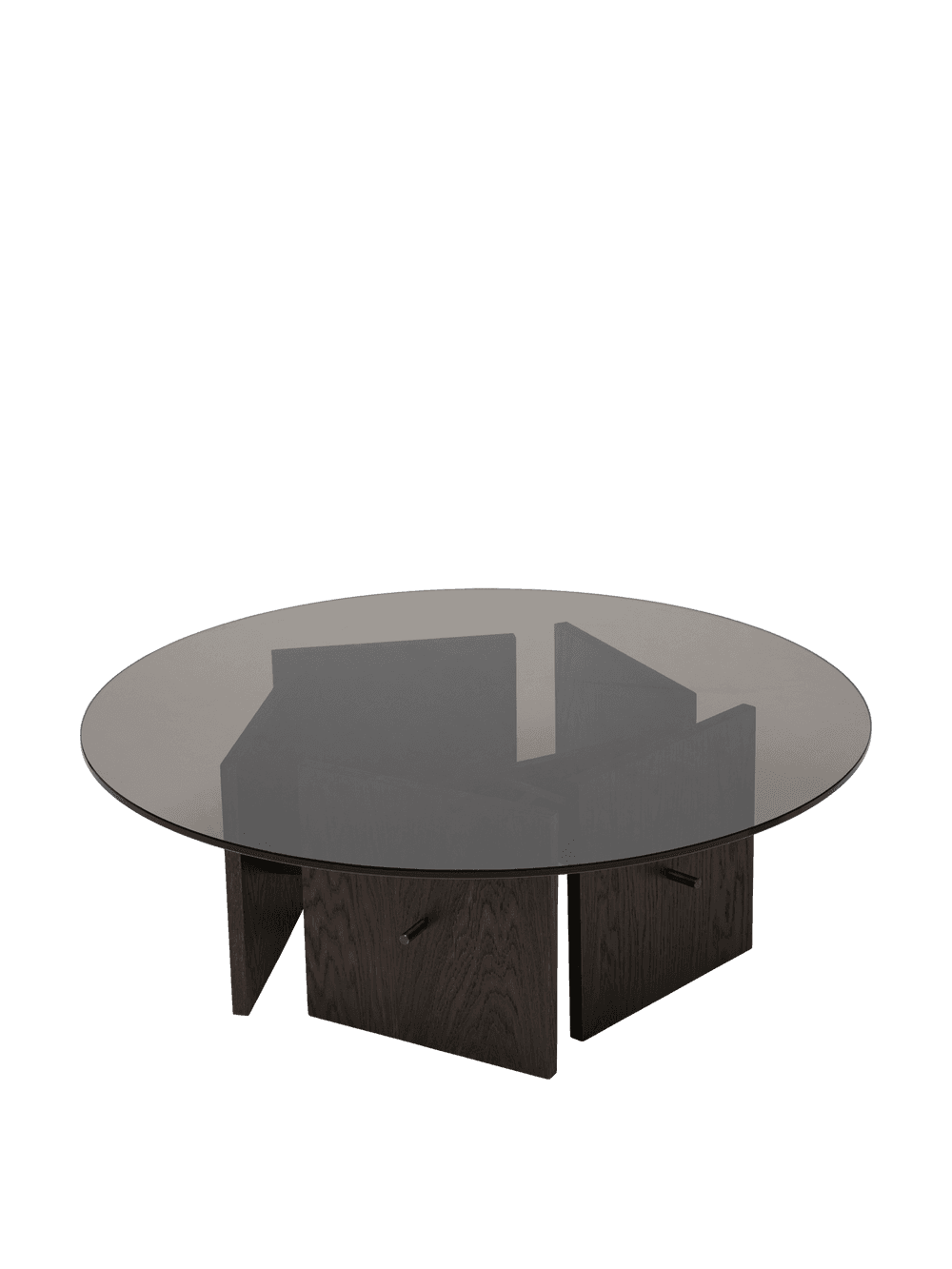 Ferm Living Aukko Coffee Table - Tinted Glass/Dark Stained Oak — фото 4