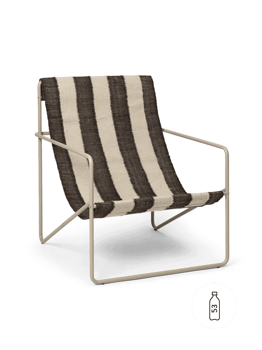 Ferm Living Desert Lounge Chair - Cashmere - Off-White/Chocolate