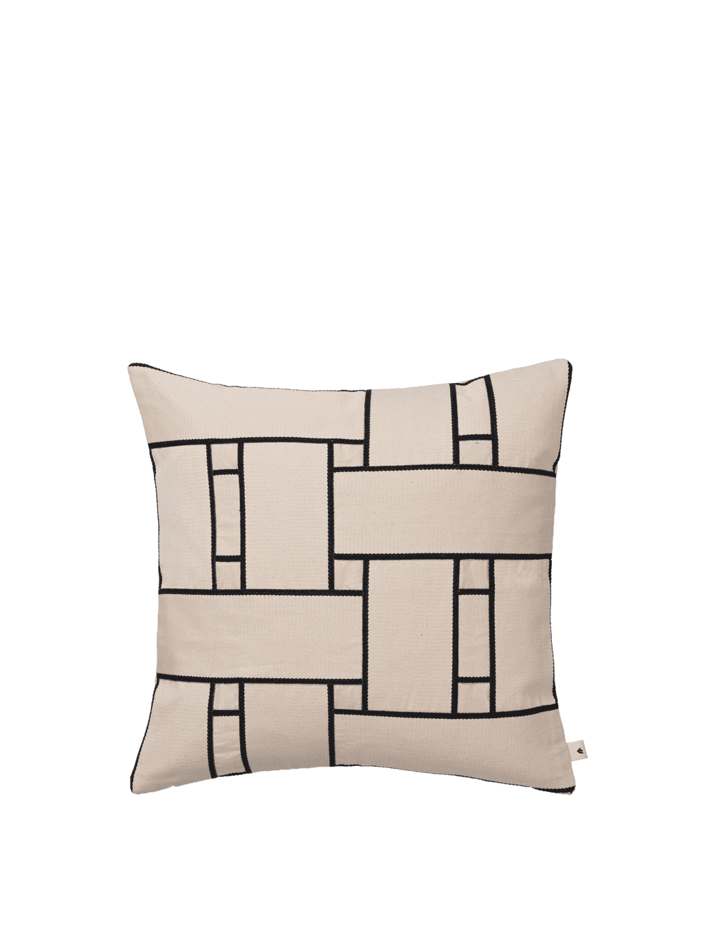 Ferm Living Lattice Offset Cushion - Off-White/Black — фото 2