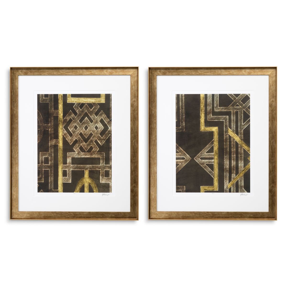Eichholtz Print Trellis Pattern by Ethan Harper I set of 2