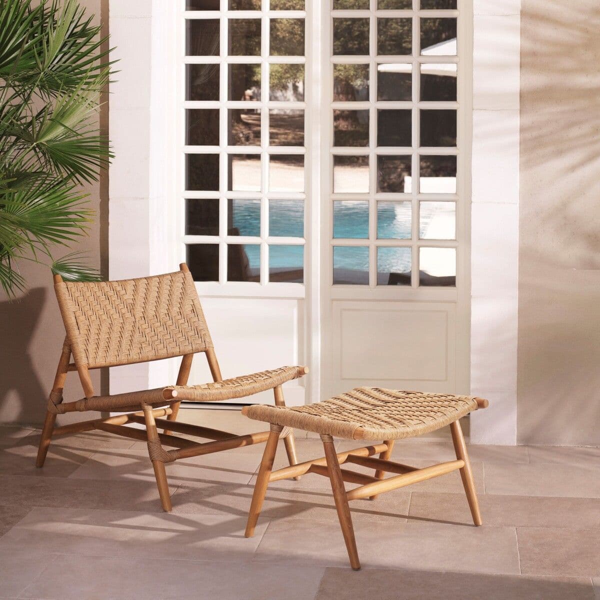 Eichholtz Outdoor Chair and Foot Stool Laroc — фото 2