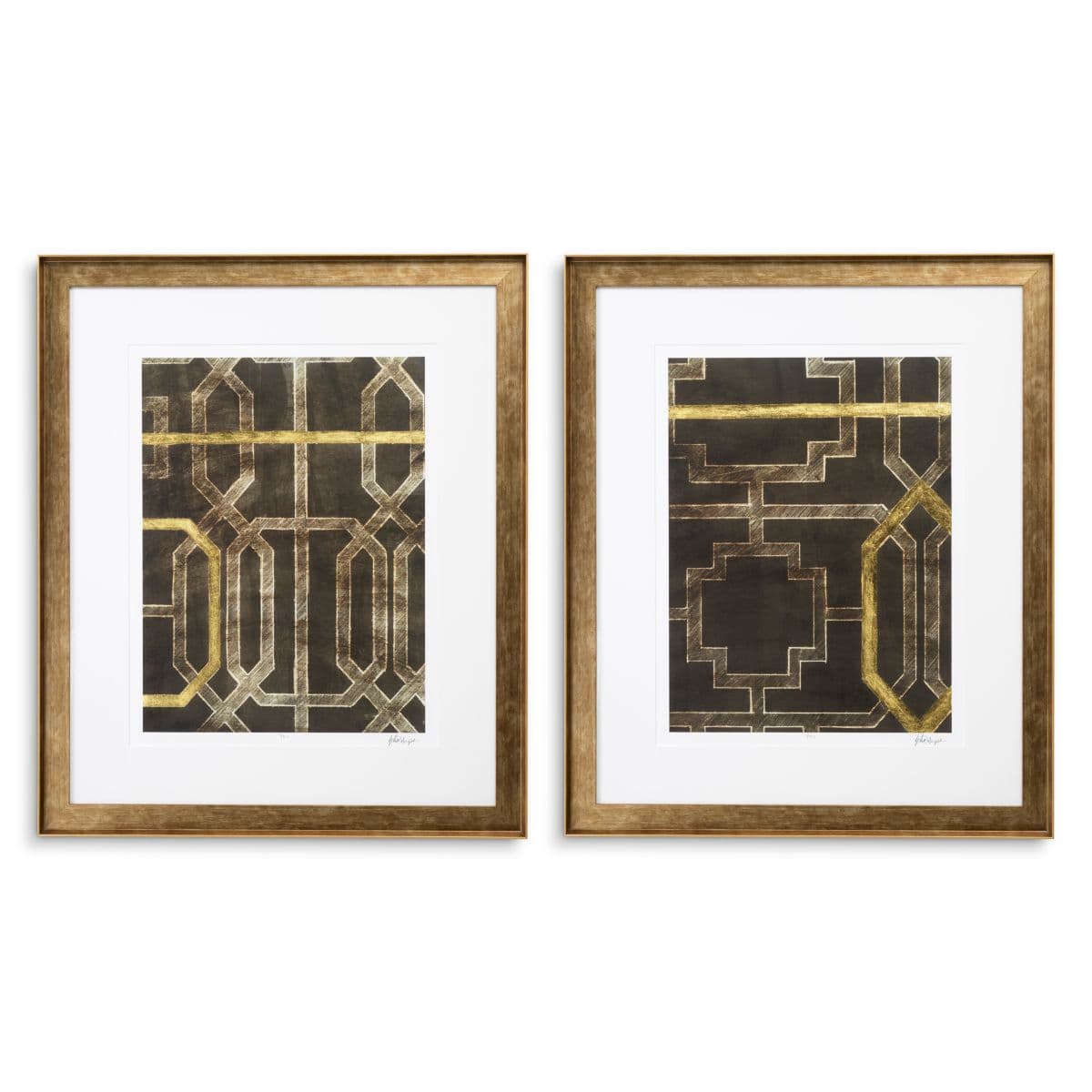 Eichholtz Print Trellis Pattern by Ethan Harper II set of 2