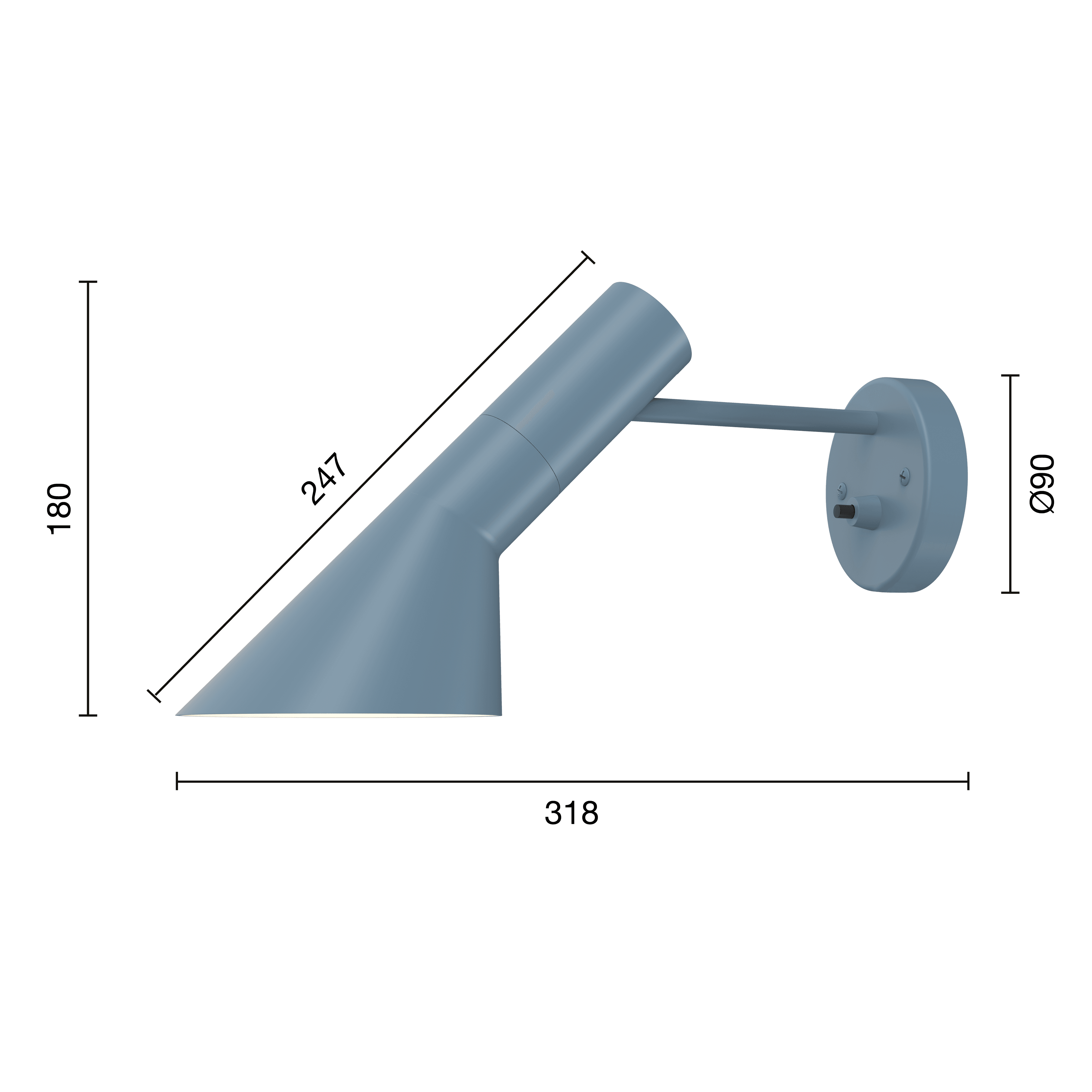 Louis Poulsen AJ Wall Lamp Dusty blue — фото 3