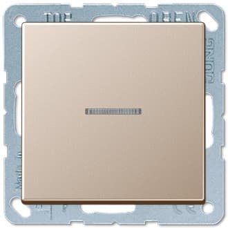 Переключатель 1-клавишный, с подсветкой, Шампань, Eco Profi, Jung JUNG