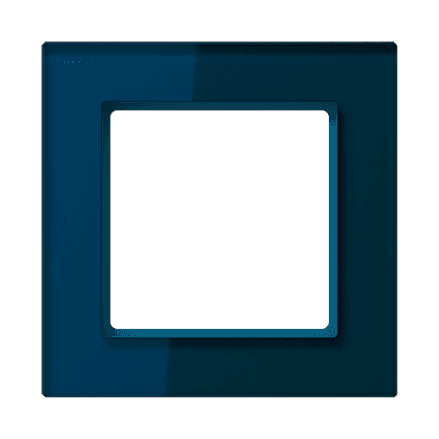 Рамка для вертикальной и горизонтальной установки, 1 пост, стекло Синий, Jung AC581GLNB JUNG