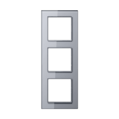 Рамка для вертикальной и горизонтальной установки, 3 поста, стекло Серый, Jung AC583GLKG JUNG