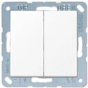 Переключатель 2-клавишный, Eco Profi, Белый матовый, Jung