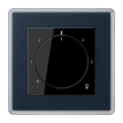 Jung A Viva Терморегулятор для теплого пола, цвет черный/синее стекло A-viva09 JUNG