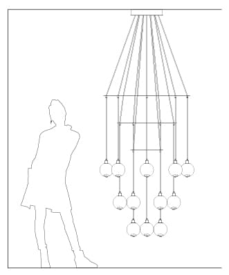 Подвесной светильник SkLO drape circle 18 chandelier — фото 3