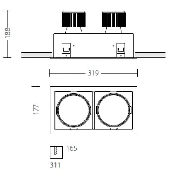 Встраиваемый светодиодный светильник Quattrobi MACROQUADRO LED Quattrobi
