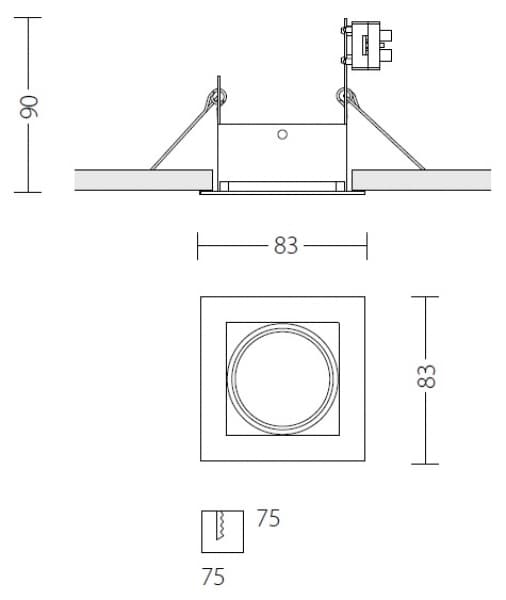 Встраиваемый светодиодный светильник Quattrobi MICROQUADRO LED Quattrobi