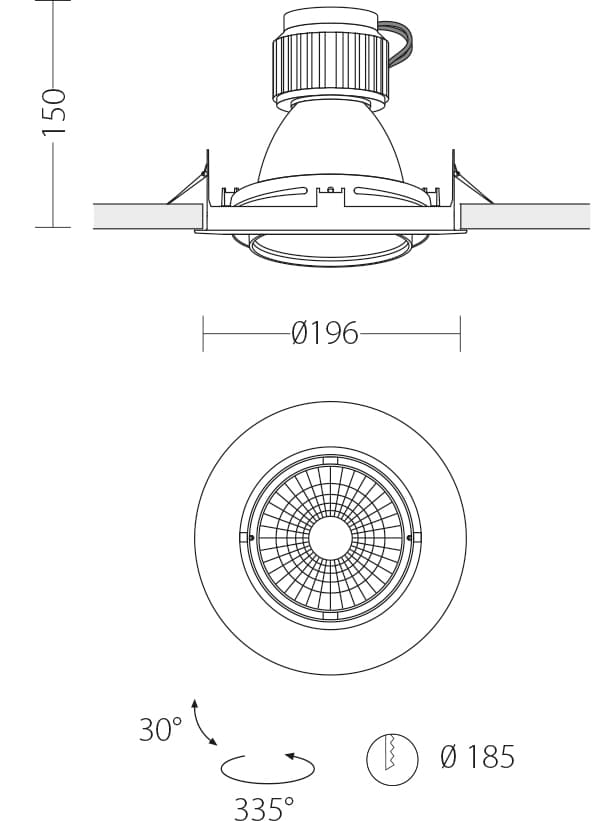 Встраиваемый светодиодный светильник Quattrobi OCCHIO Quattrobi