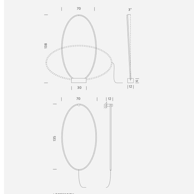 Напольный/настенный светильник Nemo Ellisse floor/wall Nemo