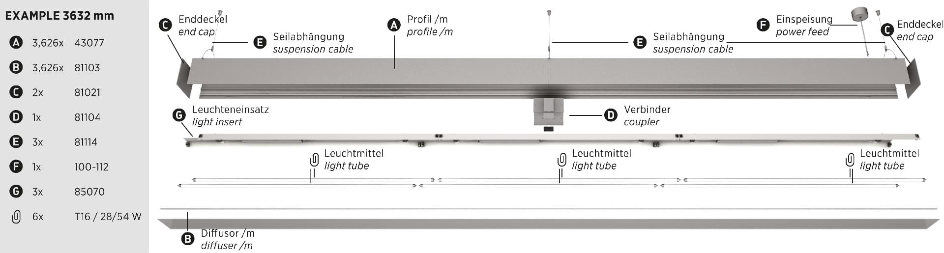 Подвесной светильник Prolicht IDAHO 20 suspended Prolicht