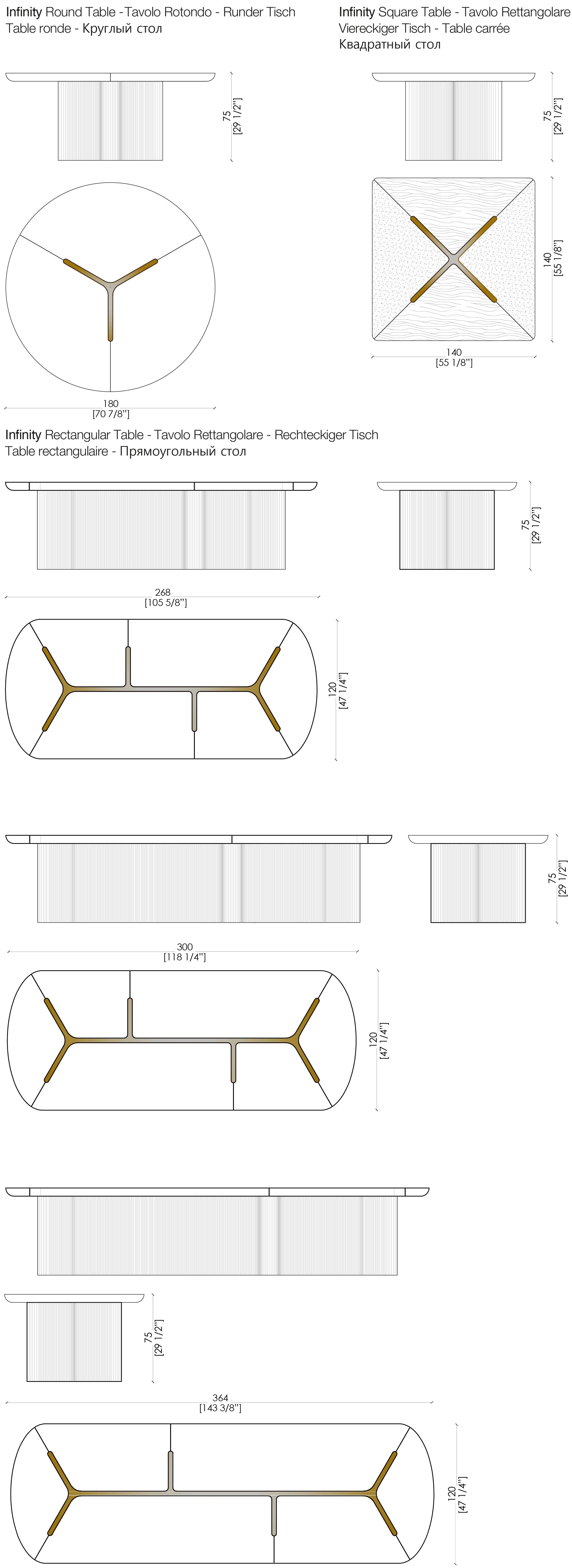 Обеденный стол Laurameroni Infinity Round table