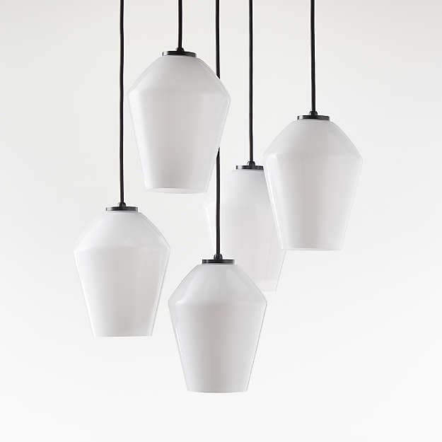 Подвесной светильник Crate and Barrel Arren Round 5-Light Pendant with Angled Shades Crate and Barrel
