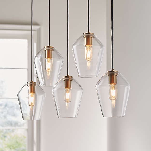 Подвесной светильник Crate and Barrel Arren Round 5-Light Pendant with Angled Shades Crate and Barrel