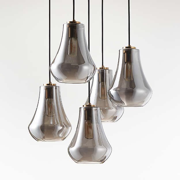Подвесной светильник Crate and Barrel Arren Round 5-Light Pendant with Teardrop Shades Crate and Barrel