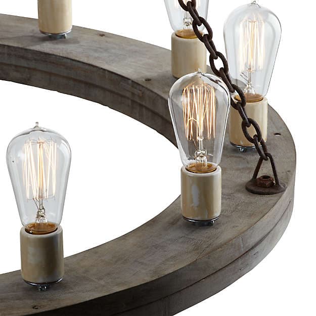 Люстра Crate and Barrel Geoffrey 36" Round Wood Chandelier Crate and Barrel