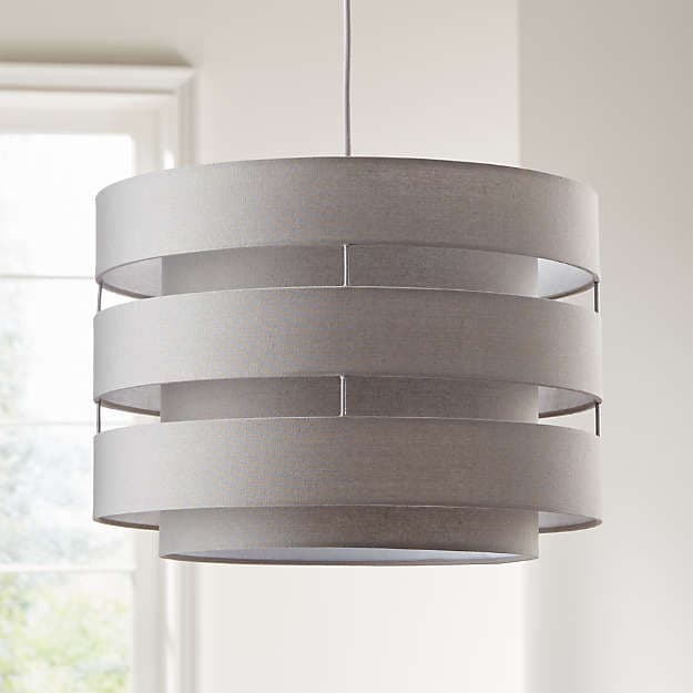 Подвесной светильник Crate and Barrel Harlow Grey Drum Pendant Light Crate and Barrel