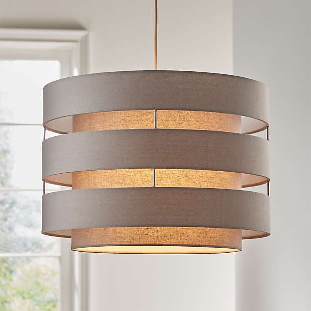 Подвесной светильник Crate and Barrel Harlow Grey Drum Pendant Light Crate and Barrel