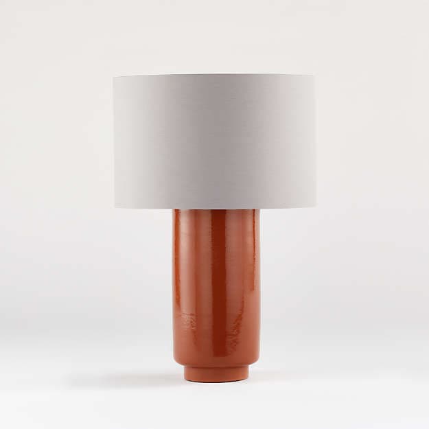 Настольная лампа Crate and Barrel Avril Table Lamp with Grey Drum Shade Crate and Barrel
