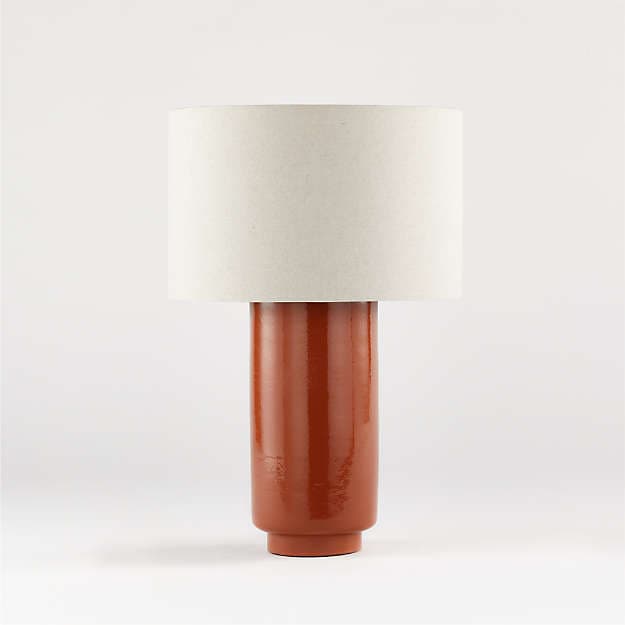 Настольная лампа Crate and Barrel Avril Table Lamp with Grey Drum Shade Crate and Barrel