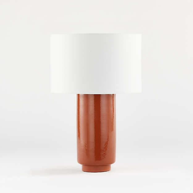 Настольная лампа Crate and Barrel Avril Table Lamp with Grey Drum Shade Crate and Barrel