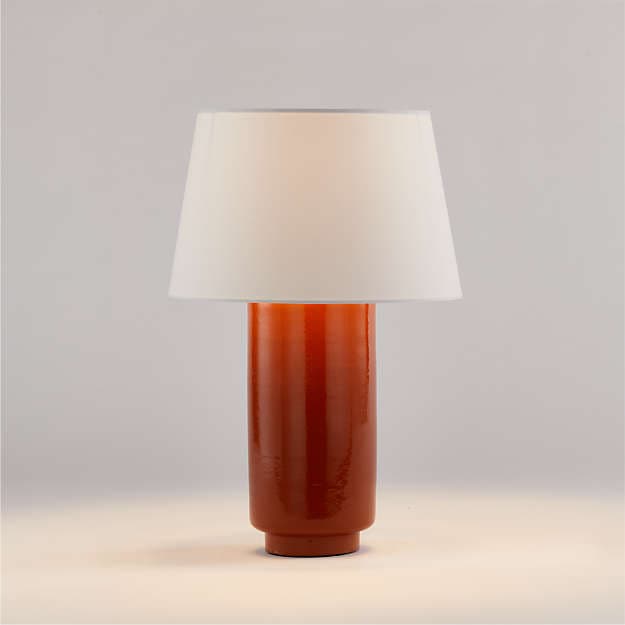 Настольная лампа Crate and Barrel Avril Table Lamp with Grey Drum Shade Crate and Barrel