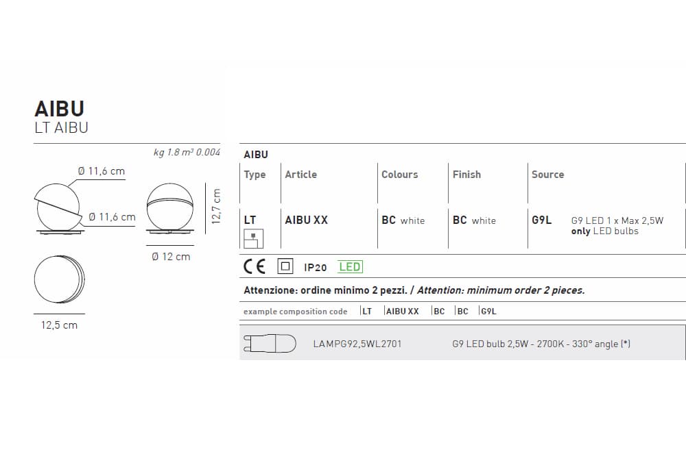Настольная лампа Axo Light Aibu LT Axo light