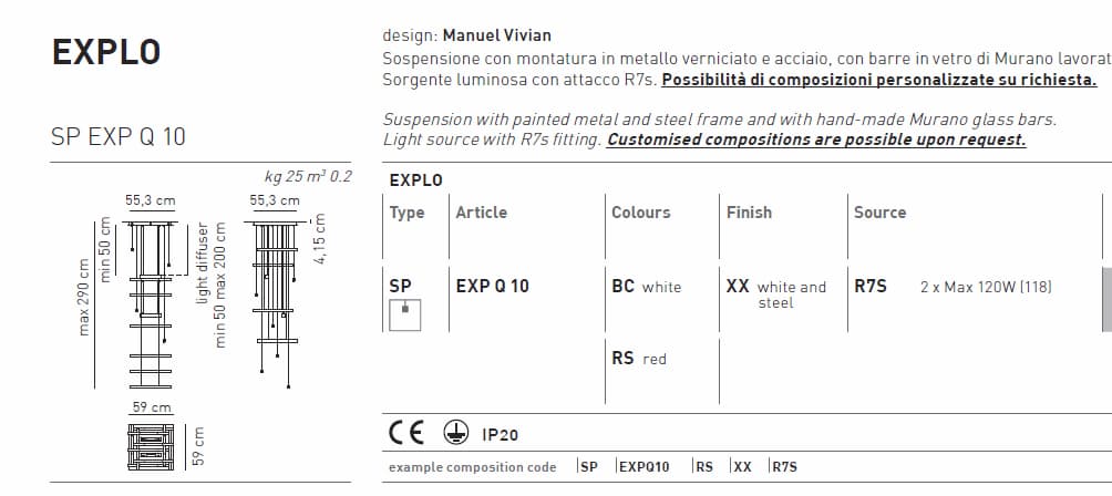 Подвесной светильник Axo Light EXPLO SPEXPQ10 Axo light