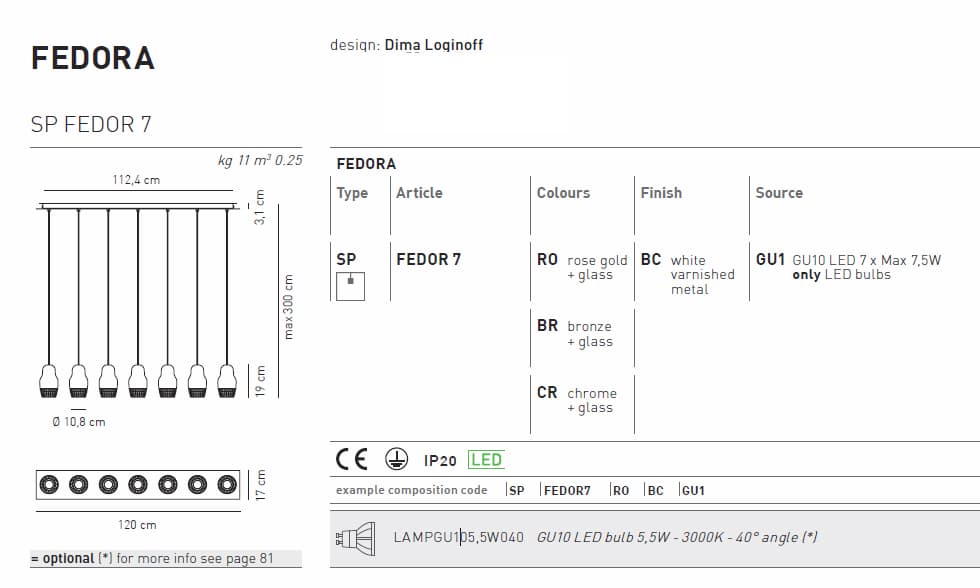 Подвесной светильник Axo Light Fedora SPFEDOR7 Axo light