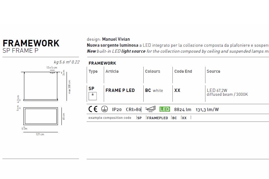 Подвесная система освещения Axo Light (Lightecture) Framework SPFRAMEPLED Axo Light (Lightecture)