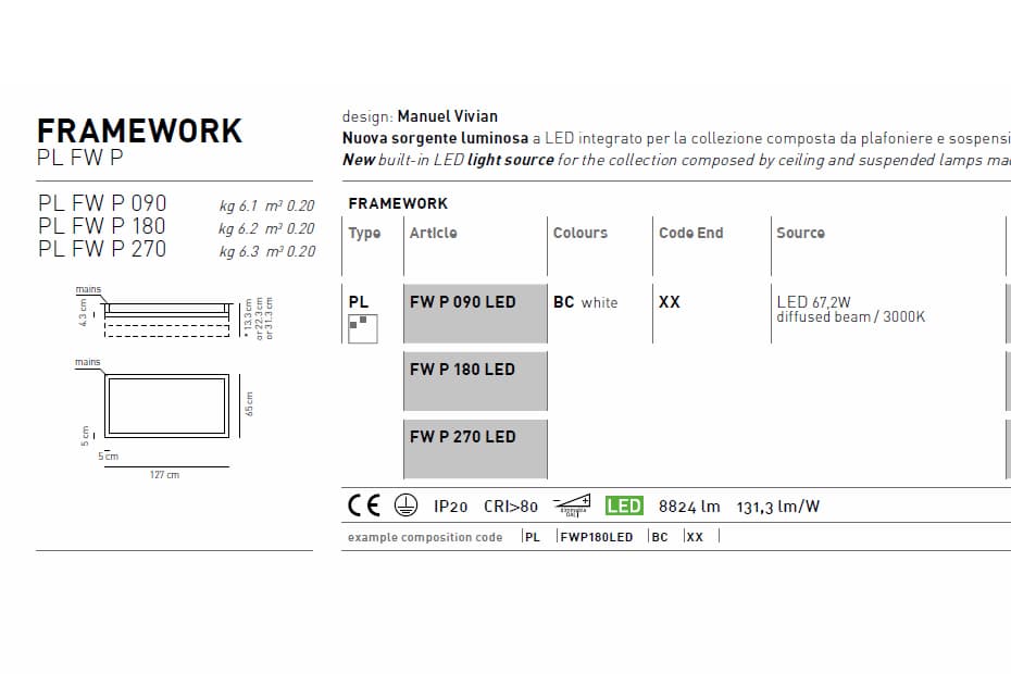 Потолочный светильник Axo Light (Lightecture) Framework PLFWP270LED Axo Light (Lightecture)