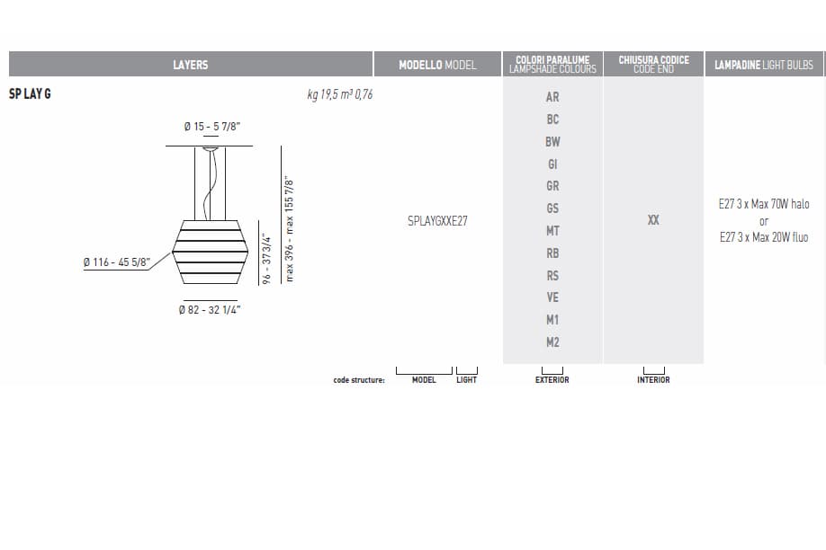 Подвесной светильник Axo Light (Lightecture) LAYERS SPLAYGXX Axo Light (Lightecture)