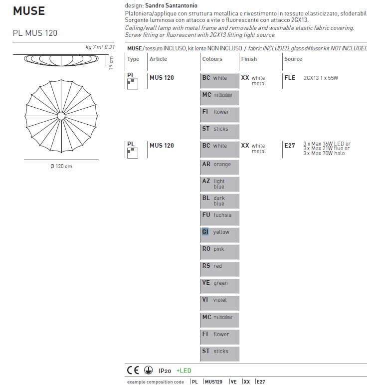 Потолочный светильник Axo Light MUSE PLMUS120 Axo light — фото 11