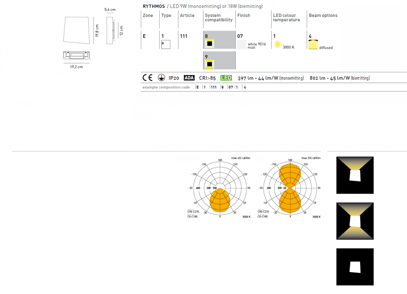 Настенный светильник Axo Light (Mind-Led) Rythmos wall Axo Light (Mind-Led) — фото 3