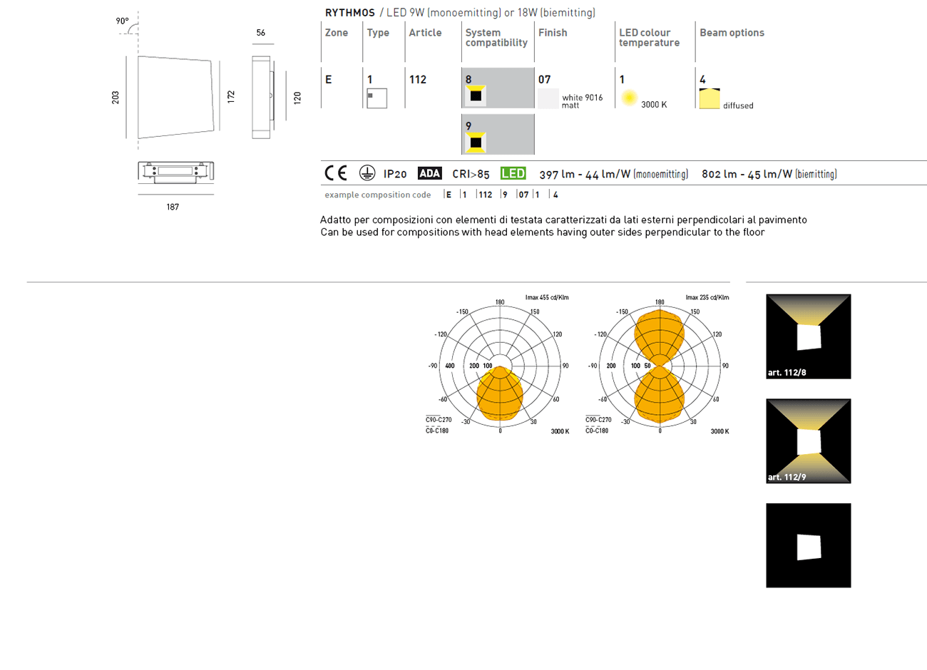 Настенный светильник Axo Light (Mind-Led) Rythmos head wall — фото 2
