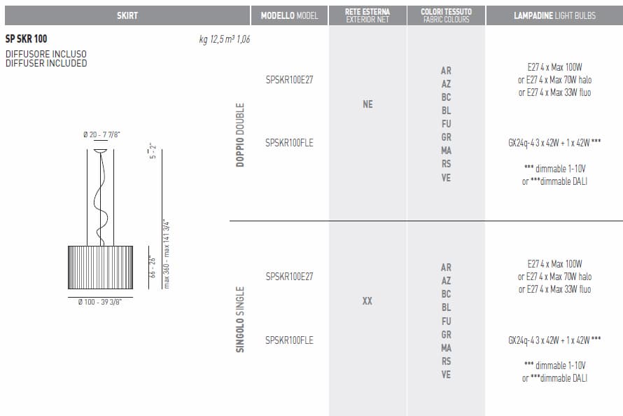 Подвесной светильник Axo Light (Lightecture) Skirt SP SKR 100 — фото 3