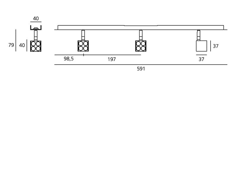 Встраиваемый в потолок светильник Artemide Architectural Algoritmo System for Projectors - 37 Cube Artemide Architectural