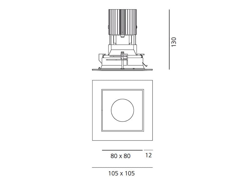 Встраиваемый в потолок светильник Artemide Architectural Everything 105 Square - trim Artemide Architectural