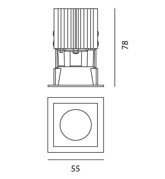 Встраиваемый в потолок светильник Artemide Architectural Everything 55 Artemide Architectural